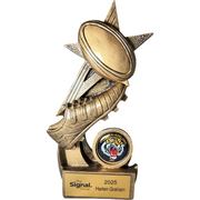 Rugby Ball and boot on star